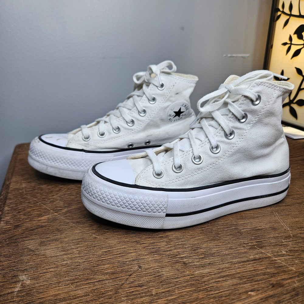 Converse Chuck Taylor All Star Lift Hi White Platform Sneaker 560846F Womens 5.5 - Picture 3 of 8